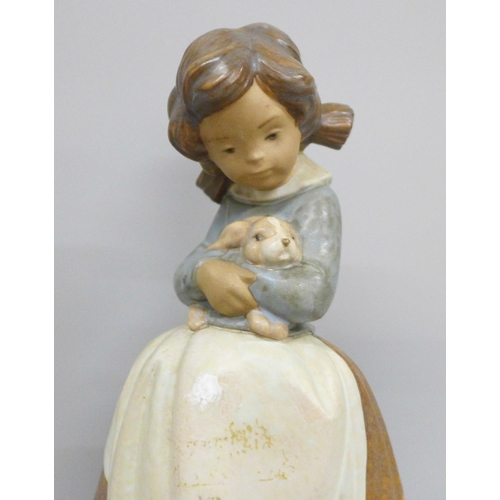 603 - A Lladro figure, young girl, Tenderness