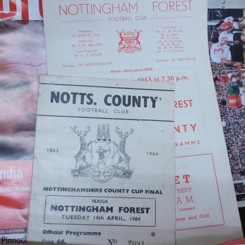 623 - Football memorabilia; Nottingham Forest ephemera, autographs, match ticket stubs, 1957/8 promotion s... 