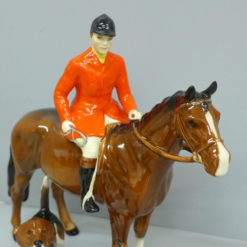 639 - A Beswick huntsman, fox and hound