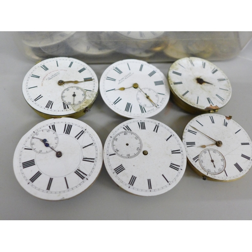 648 - Pocket watch and wristwatch movements and dials including Waltham, Rotary and Accurist