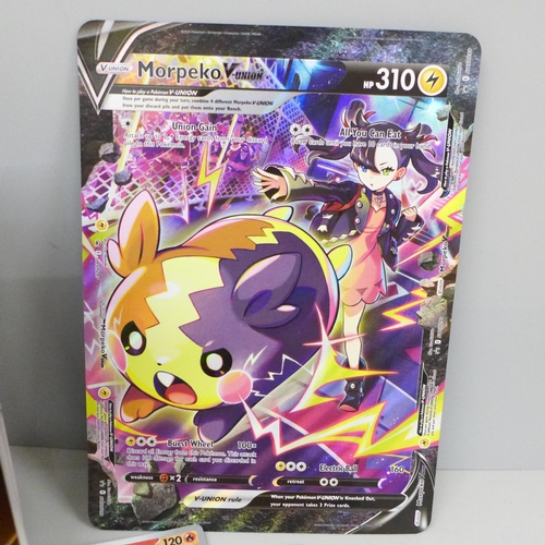 650 - Over six hundred Holo Pokemon cards with one large V-Union rule card