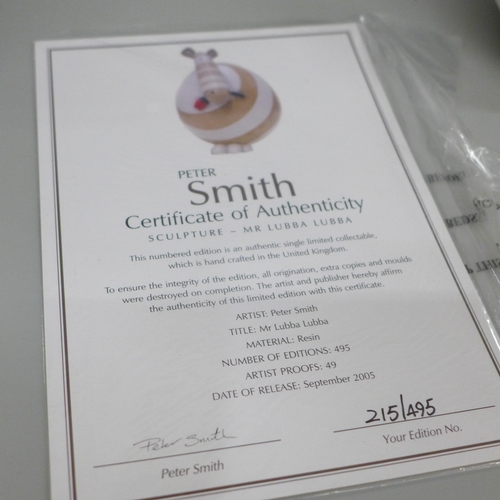 669 - A Peter Smith resin sculpture, Mr Lubba Lubba, 215/495, with COA, boxed