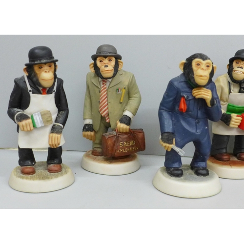 673 - Nine Robert Harrop PG Tips PG Chimps advertising figures, boxed