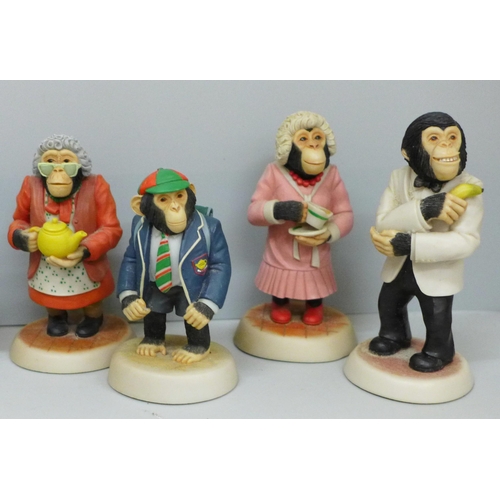 673 - Nine Robert Harrop PG Tips PG Chimps advertising figures, boxed