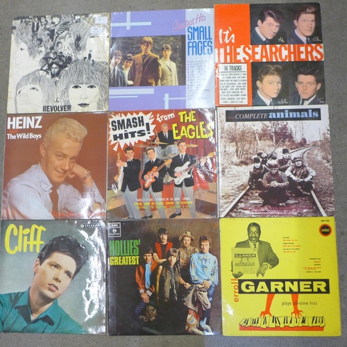 675 - Fifteen LP records, mainly 1960s artists, The Beatles, Small Faces, The Animals, etc.