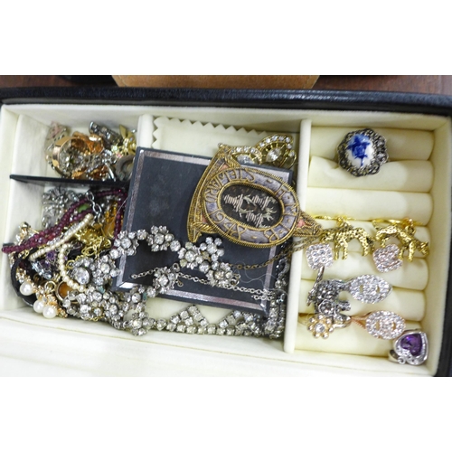 676 - Two boxes of costume jewellery