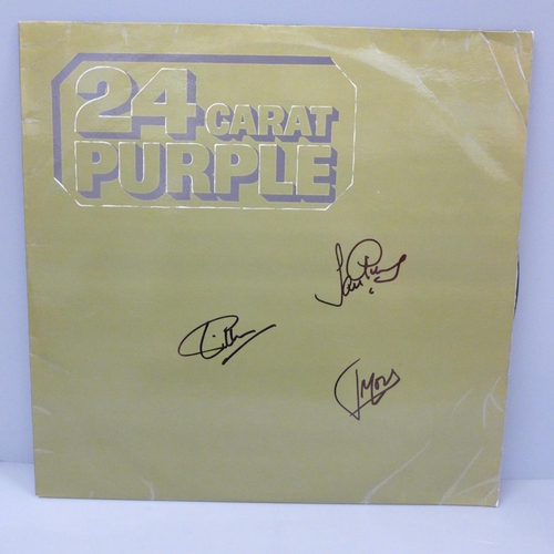 680 - A Deep Purple autographed LP record; Ian Gillan, Ian Paice and Jon Lord