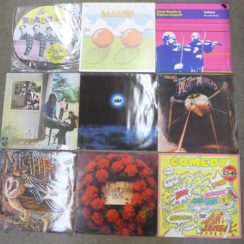 682 - Fifteen LP records, Beach Boys picture disc, Ambrose Slack (blue vinyl), Pink Floyd, etc.