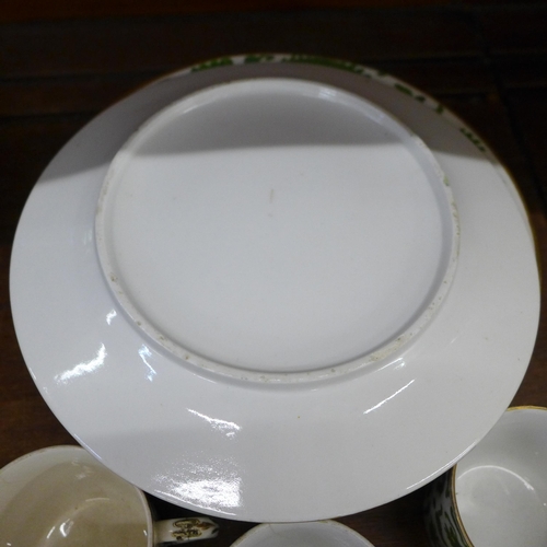 683 - Chinese porcelain plates and cups, decorated with five claw dragon, a/f