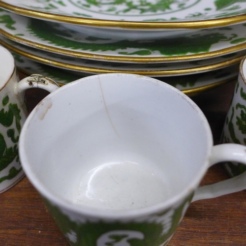 683 - Chinese porcelain plates and cups, decorated with five claw dragon, a/f