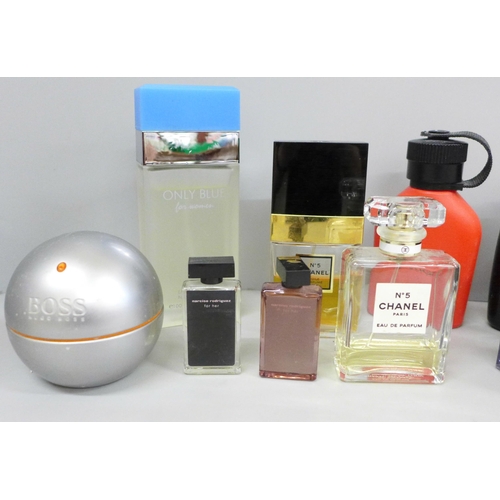 685 - A collection of perfumes, used, including Chanel No 5