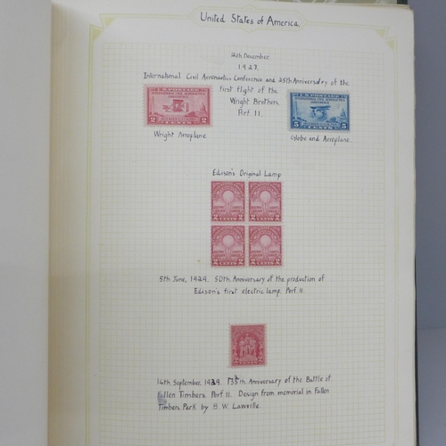 686 - An album of United States stamps from 1920 to 1950, usually mint and in blocks of four, total catalo... 