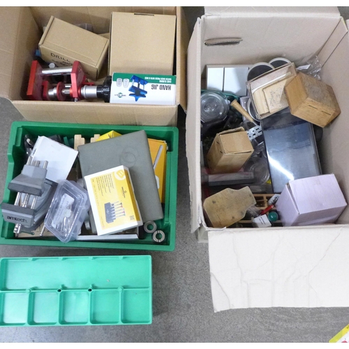 703 - Three boxes of watch repair tools, accessories including vices, Bergeon screwdrivers and Breitling a... 