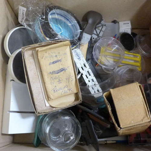 703 - Three boxes of watch repair tools, accessories including vices, Bergeon screwdrivers and Breitling a... 