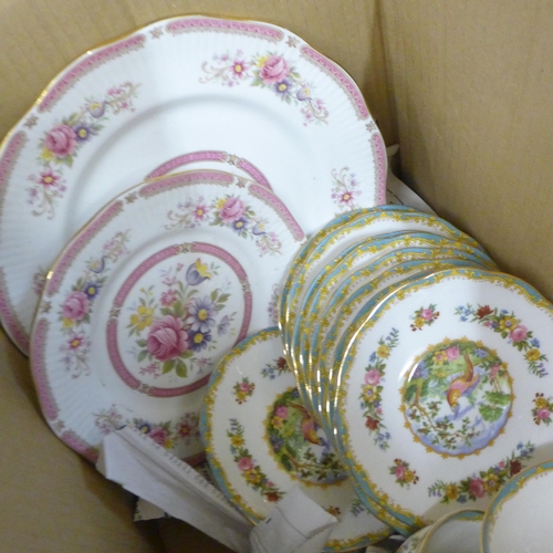 704 - Royal Albert Chelsea Bird soup bowls, tureen, Queen's Richmond plates, etc. **PLEASE NOTE THIS LOT I... 