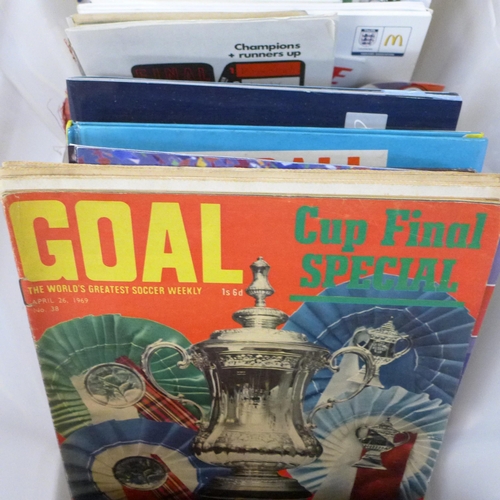 705 - A box of football books and ephemera