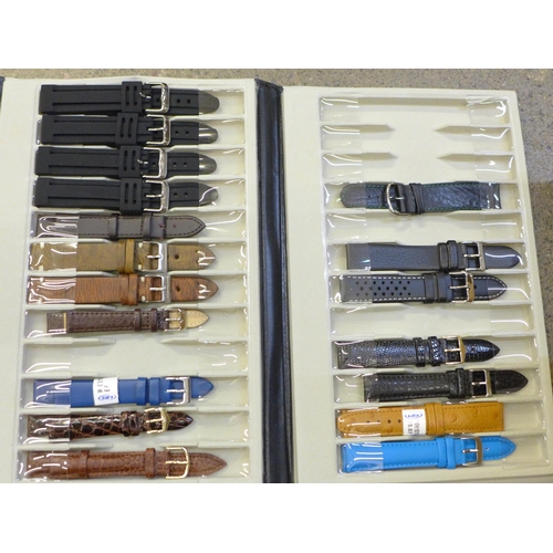 721 - A box of mixed watch straps and bracelets, mostly new-old-stock