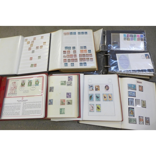 722 - An album of stamps, including penny reds and two-penny blues, an album of German third-reich stamps ... 