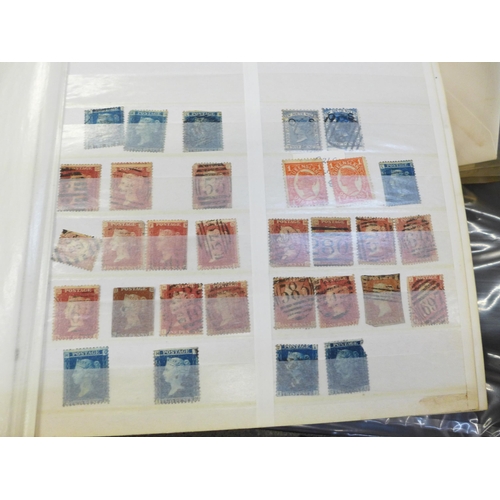 722 - An album of stamps, including penny reds and two-penny blues, an album of German third-reich stamps ... 