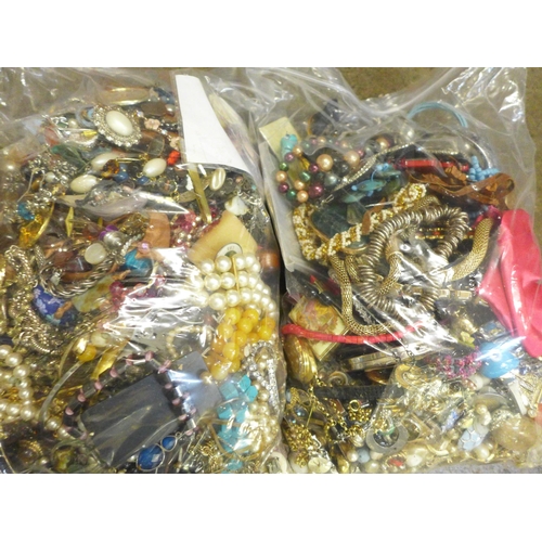 745 - Two bags of costume jewellery