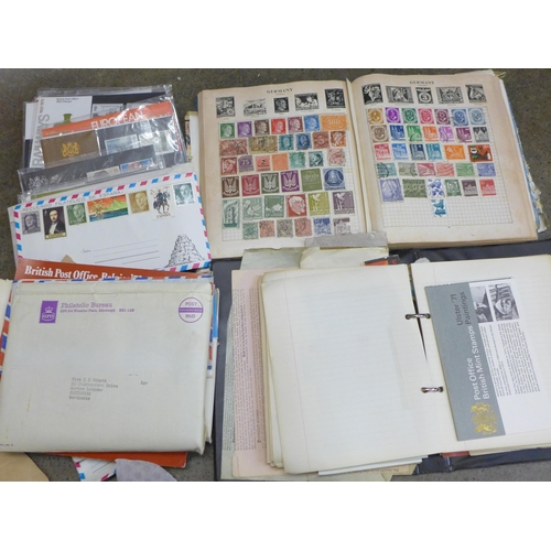 751 - British Post Office mint stamps, some first day covers, two albums of stamps and loose stamps