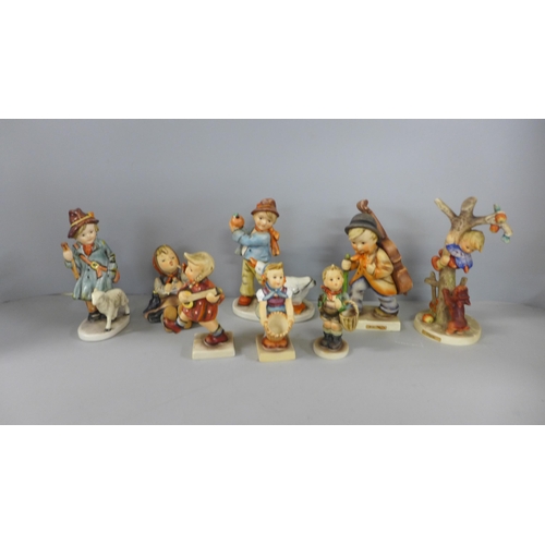 776 - Seven Goebel figures and one Friedel figure