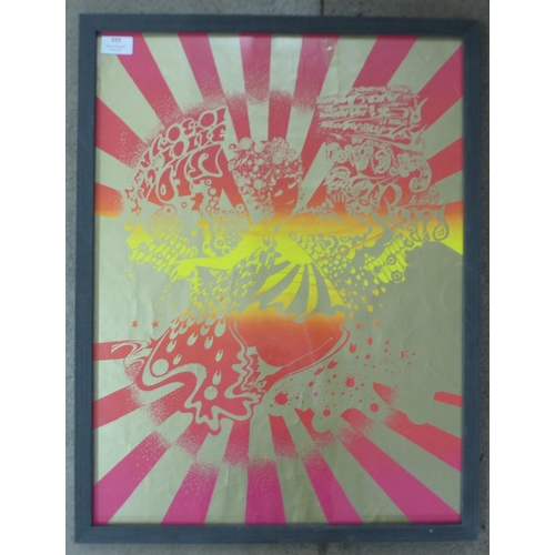 777 - A bootleg psychedelic poster for the UFO Club, featuring Pink Floyd, Cream, Marc Bolan, etc., framed