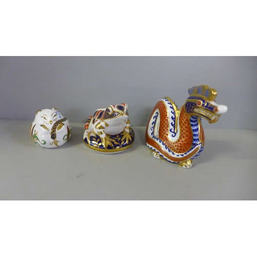 780 - Three Royal Crown Derby paperweights