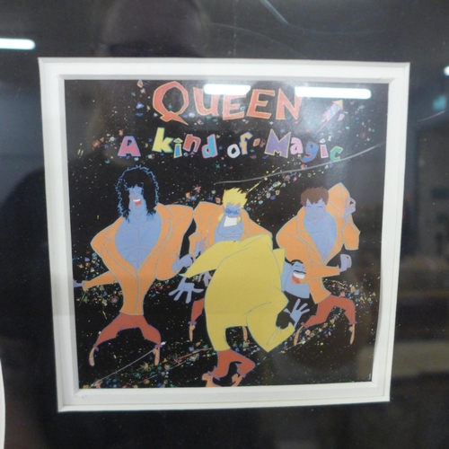 786 - A Queen gold disc and CD display for It's a Kind of Magic, framed