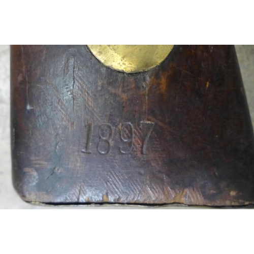 798 - A 19th century percussion rifle with 1897 date carved in stock