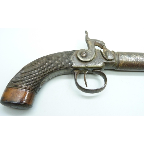 815 - A mid 19th Century percussion pistol, 30cm