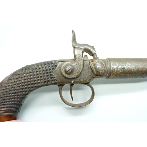 815 - A mid 19th Century percussion pistol, 30cm