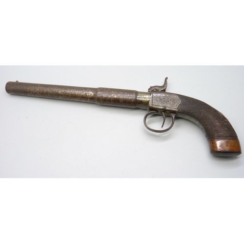 815 - A mid 19th Century percussion pistol, 30cm