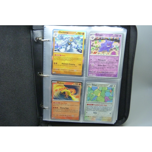 821 - Pokemon cards; Scarlet and Violet 151 English part set, fifty-six Holo and Reverse Holo including Bl... 