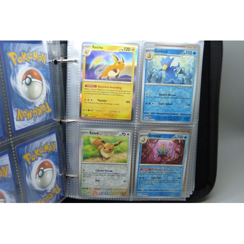 821 - Pokemon cards; Scarlet and Violet 151 English part set, fifty-six Holo and Reverse Holo including Bl... 