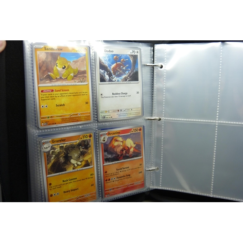 821 - Pokemon cards; Scarlet and Violet 151 English part set, fifty-six Holo and Reverse Holo including Bl... 