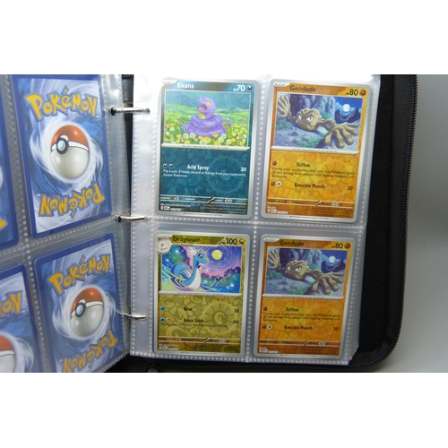 821 - Pokemon cards; Scarlet and Violet 151 English part set, fifty-six Holo and Reverse Holo including Bl... 