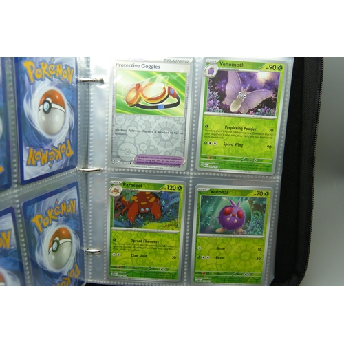 821 - Pokemon cards; Scarlet and Violet 151 English part set, fifty-six Holo and Reverse Holo including Bl... 