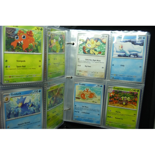 821 - Pokemon cards; Scarlet and Violet 151 English part set, fifty-six Holo and Reverse Holo including Bl... 