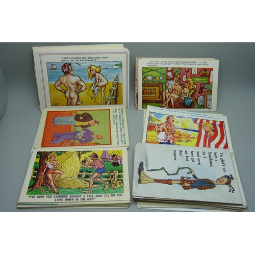 826 - A collection of sixty comic postcards, vintage to modern