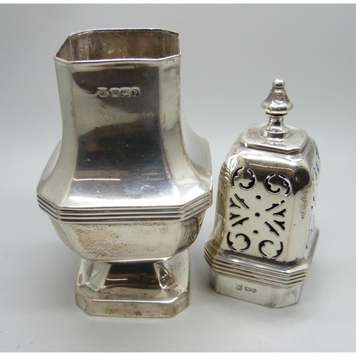 830 - A silver caster, 164g