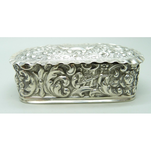 837 - An Edward VII silver box, Birmingham 1902, 45g