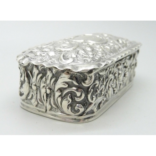 837 - An Edward VII silver box, Birmingham 1902, 45g