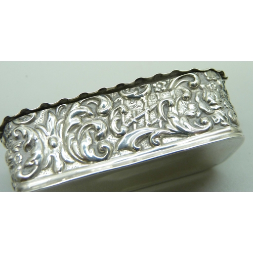 837 - An Edward VII silver box, Birmingham 1902, 45g