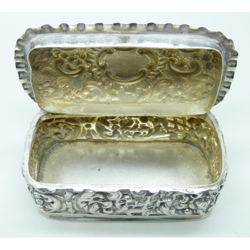 837 - An Edward VII silver box, Birmingham 1902, 45g