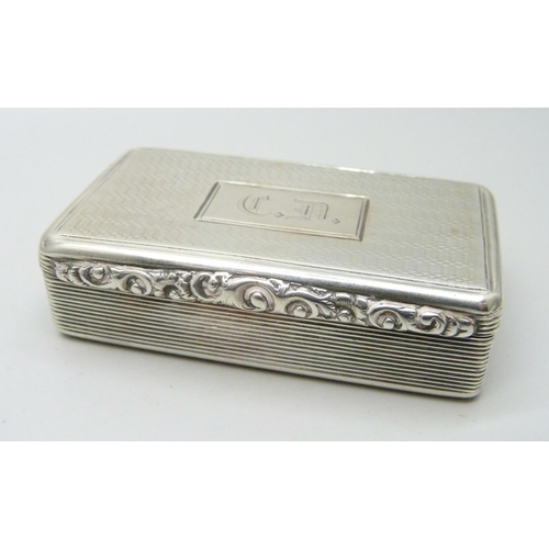 840 - A William IV silver tobacco box, Birmingham 1836, 70g