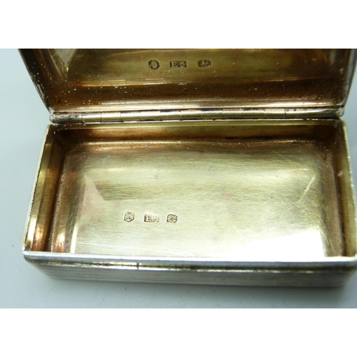 840 - A William IV silver tobacco box, Birmingham 1836, 70g