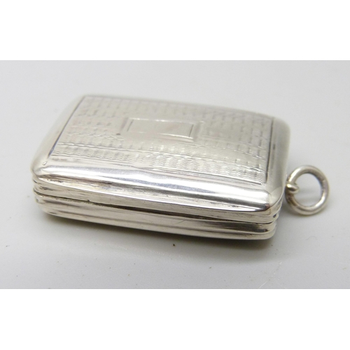 845 - A William IV silver vinaigrette, Birmingham 1830, Thomas Freeman, hinges require repair