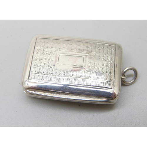 845 - A William IV silver vinaigrette, Birmingham 1830, Thomas Freeman, hinges require repair