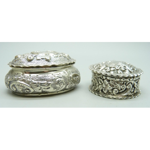 848 - Two late Victorian silver boxes, Birmingham 1897 and 1898